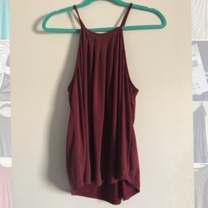Francesca’s maroon suede top